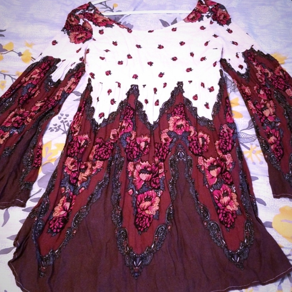 Free people falling tapestry boho dress XS